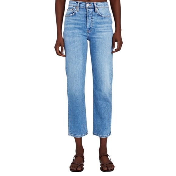 ReDone 70’s Stove Pipe Denim Jeans NWT Straight Leg Vintage Faded Blue Size 26 - Picture 10 of 11